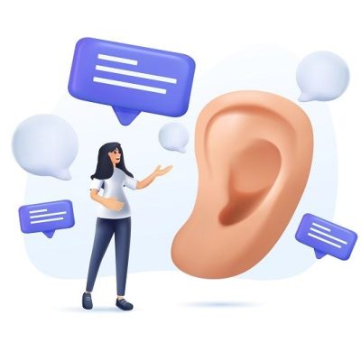 Active,Listening,3d,Illustration.,Attentive,Character,,Correct,Manners,,Etiquette,And